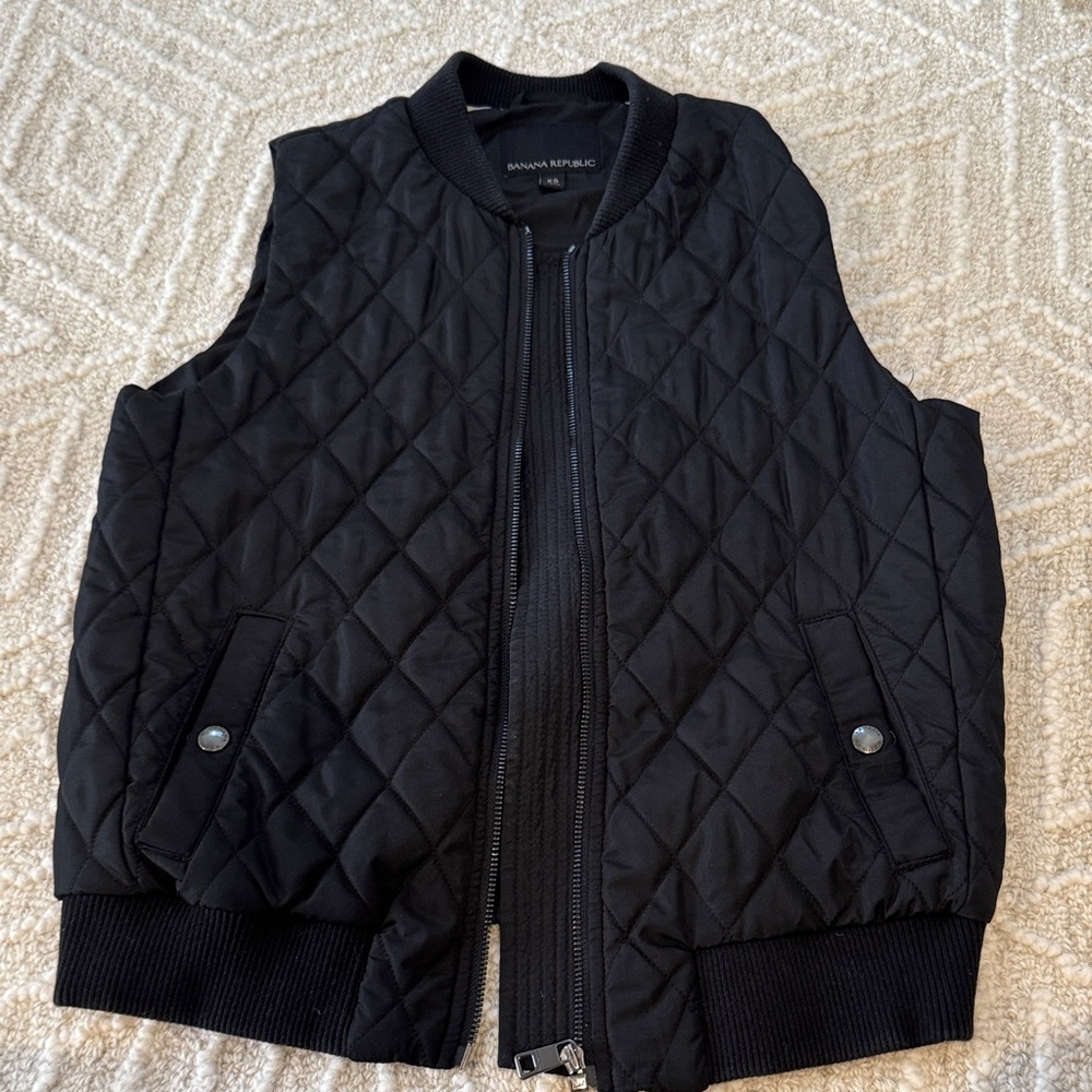 Banana Republic Black Quilted Vest